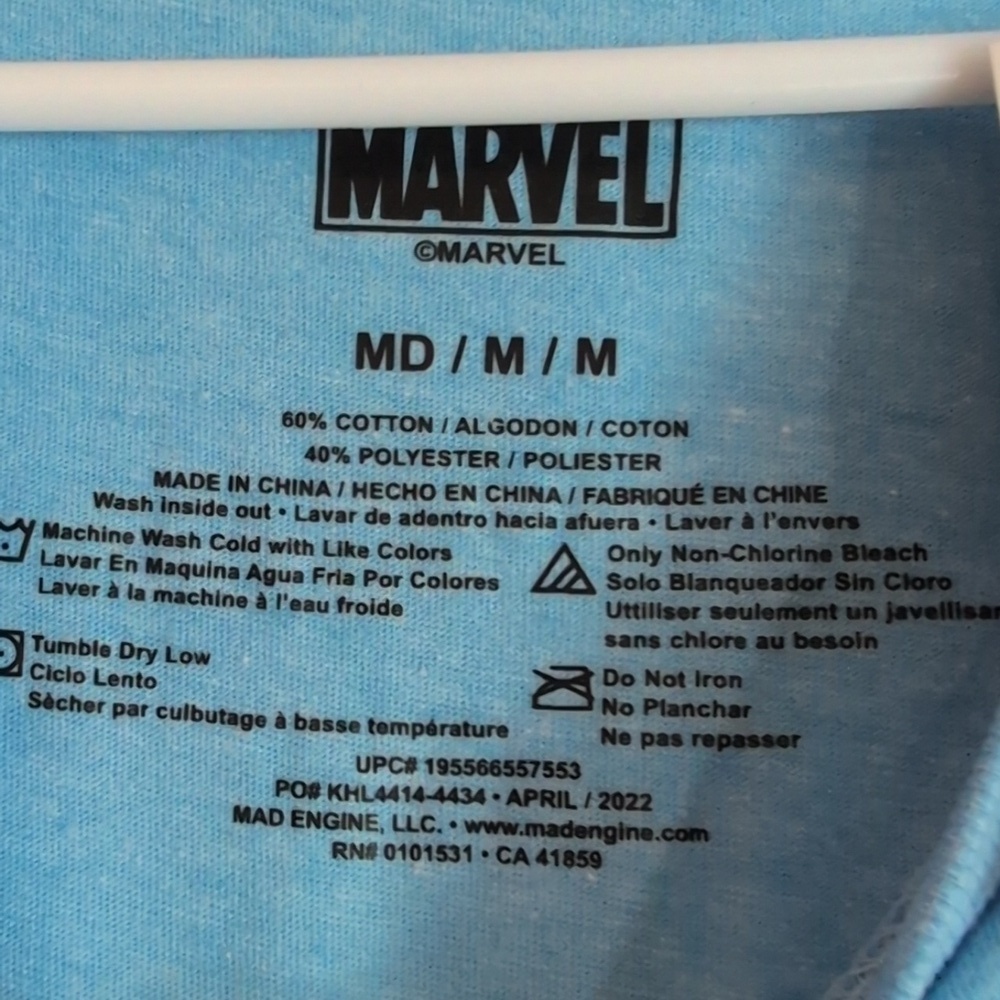 Marvel Spider-Man Heather Blue Long-sleeve Graphic Shirt NWT - Picture 4 of 6